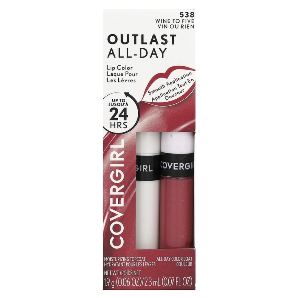 COVERGIRL Outlast All-Day Lip Color with Topcoat - Wine to Five (538)